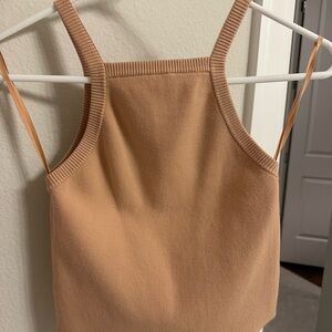 Women's Tan Ribbed Tank ALICE & OLIVIA